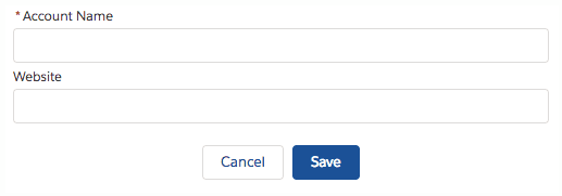 Form with Cancel and Save buttons
