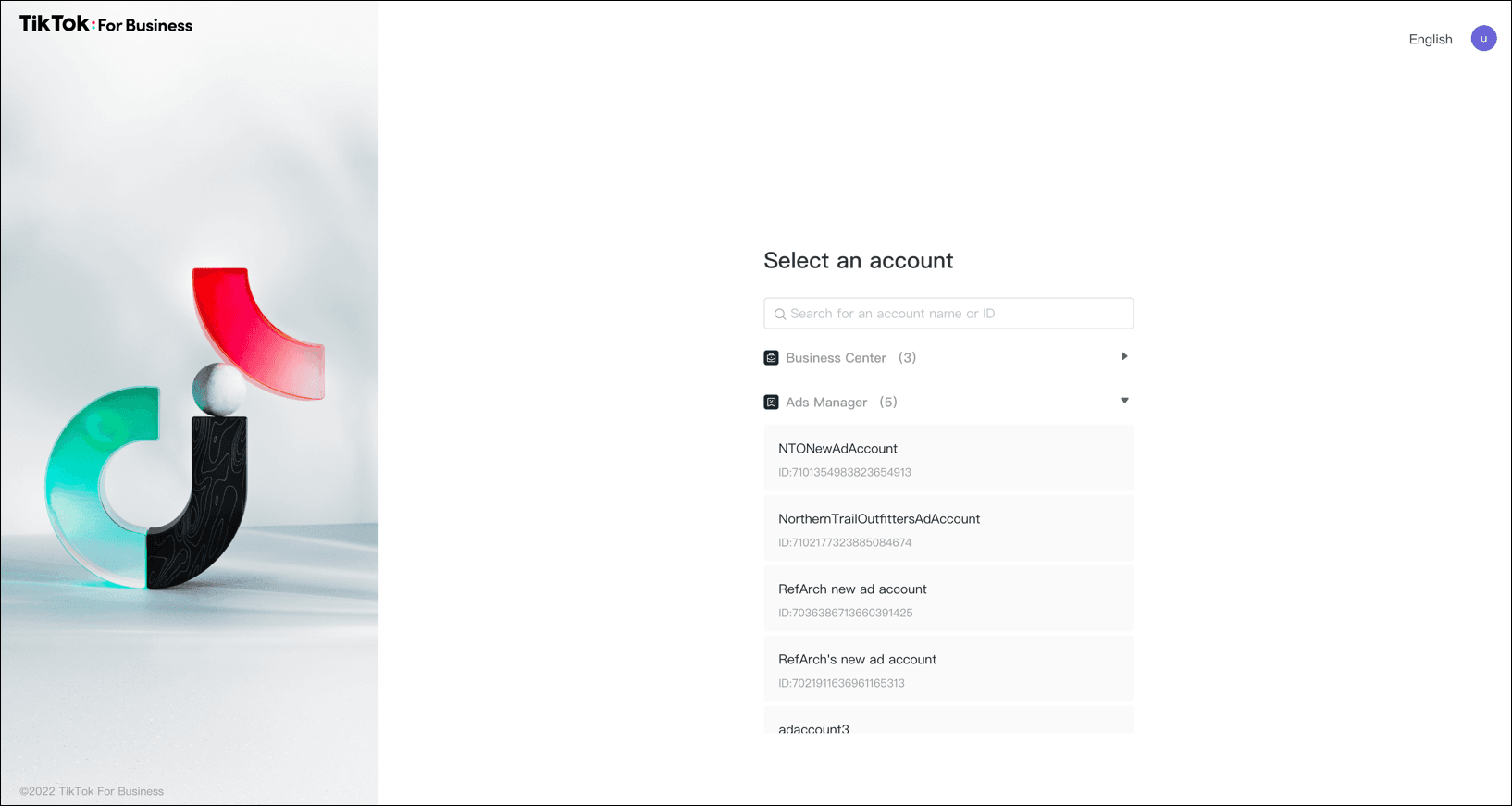 Select an account.