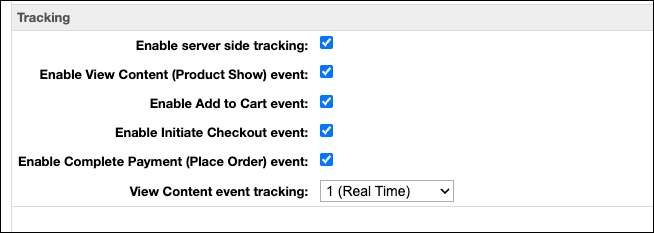 TikTok tracking settings