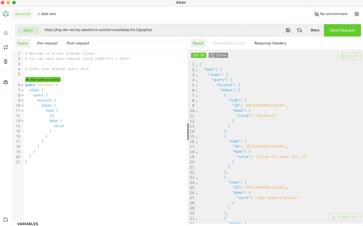 Work with Altair GraphQL Client