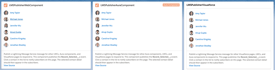 Publisher components for LWC, Aura, and Visualforce