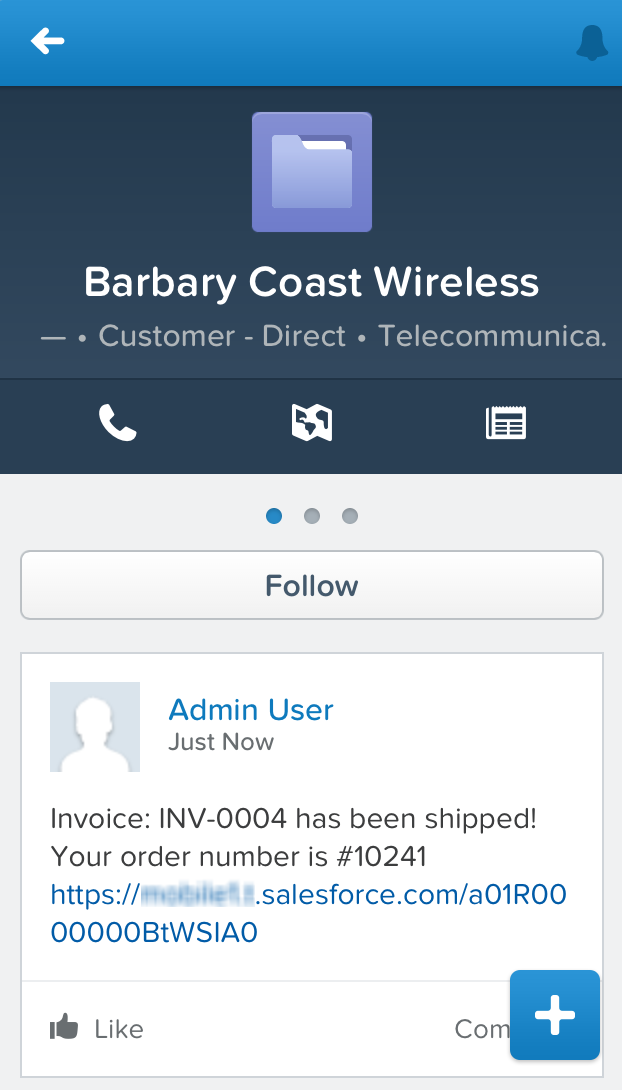 Account feed item