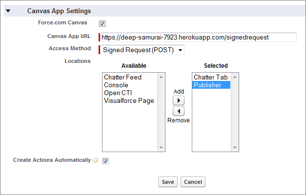 Canvas app settings