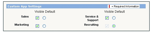The Custom App Settings area
