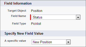 Setting the Predefined Value for a New Position's Status