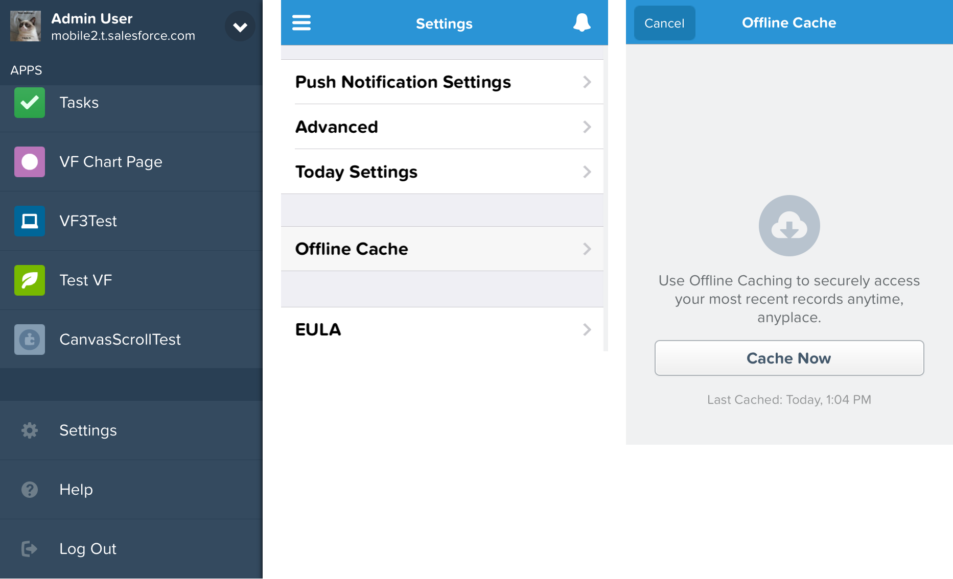 Offline Sync navigation