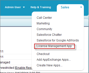 The license management app is installed