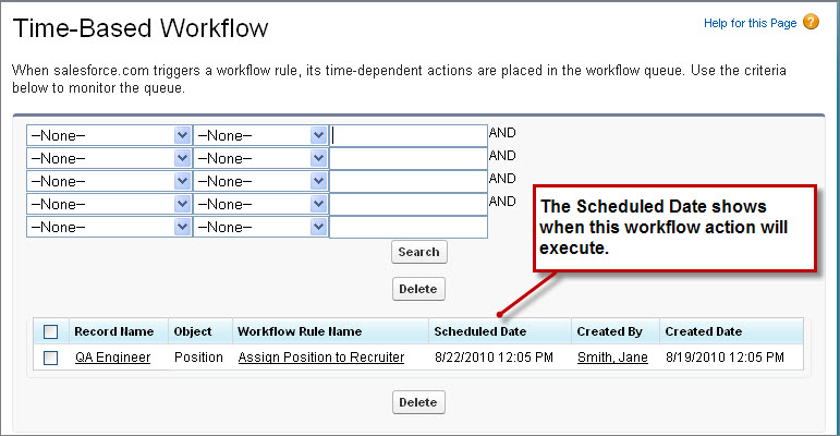 The Monitor the Workflow Queue page