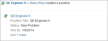 Feed item for new IT position