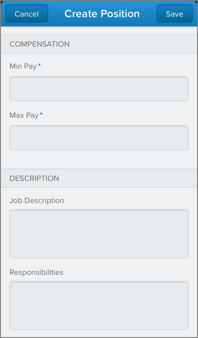 Compensation and Description sections in Salesforce1