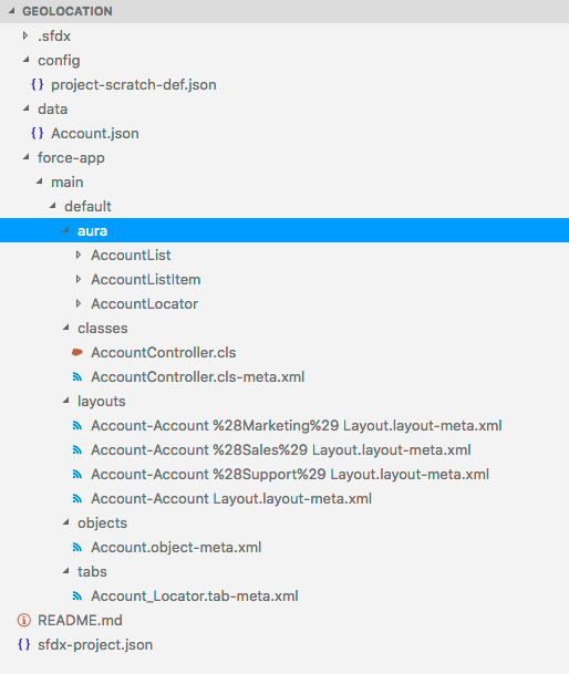 screen shot of aura directory