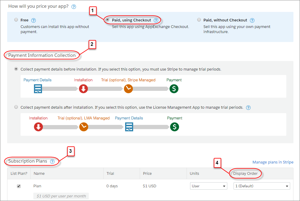 A view of the Pricing tab in the publishing console