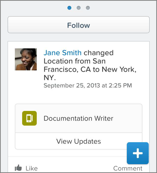 Location Field Update in a Position Record Feed in the Salesforce app