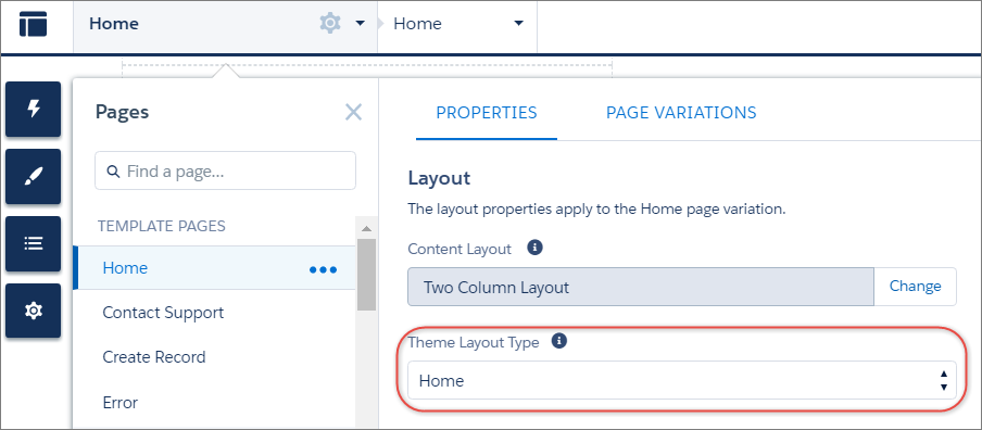 Theme Layout Type property