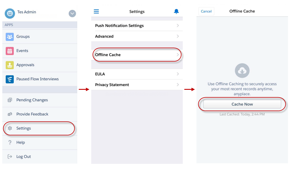 Manually update Salesforce1 offline cache