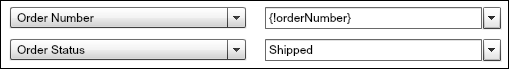 The event conditions subscribe the flow to a Vendor Response event only if it has a specific order number and order status