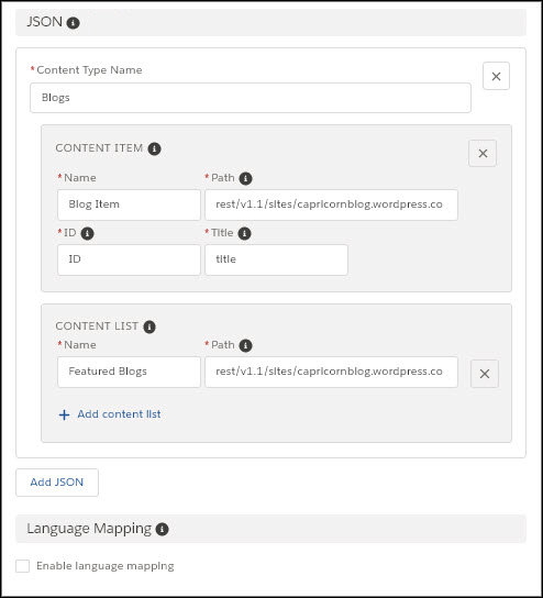 define a content list and a content item