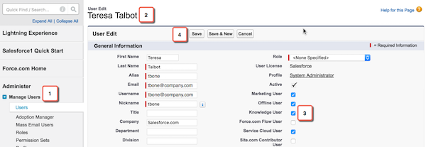 Edit User page