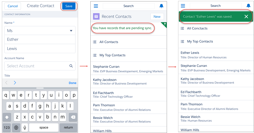 Salesforce1 Pending Sync