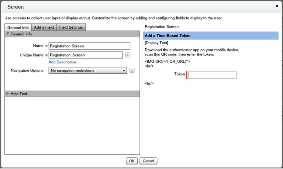 get registration token screen