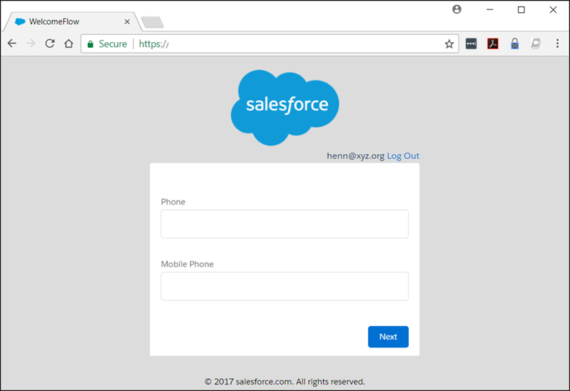 welcome screen example