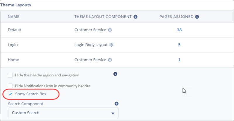 Theme Layout area with new checkbox