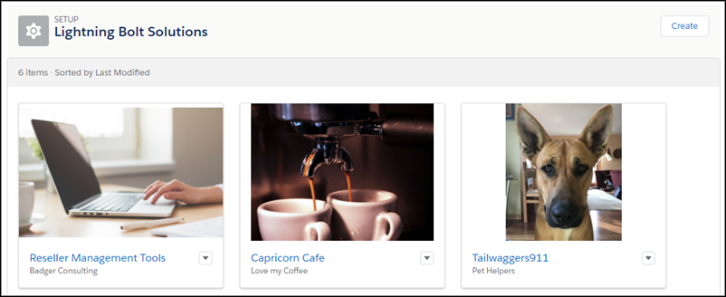 New solutions appear in the list of Lightning Bolt Solutions.