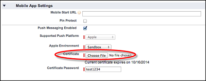 Certificate for iOS connected apps