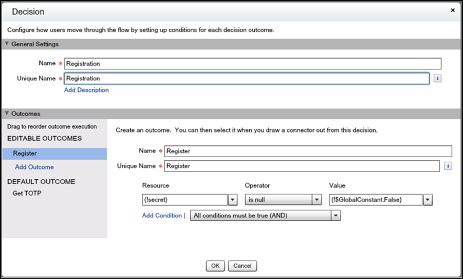 registration decision element