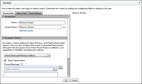 Create a dummy screen