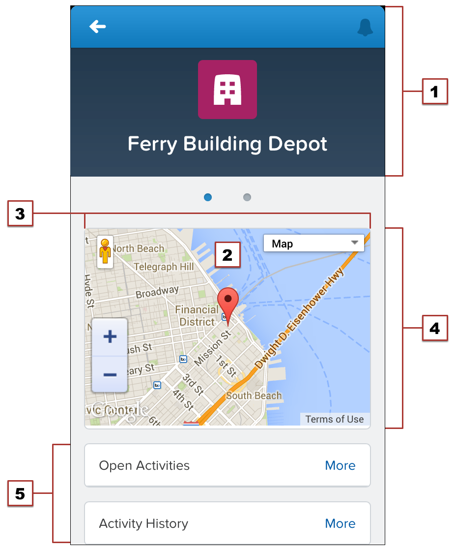 Placement of a Visualforce mobile card