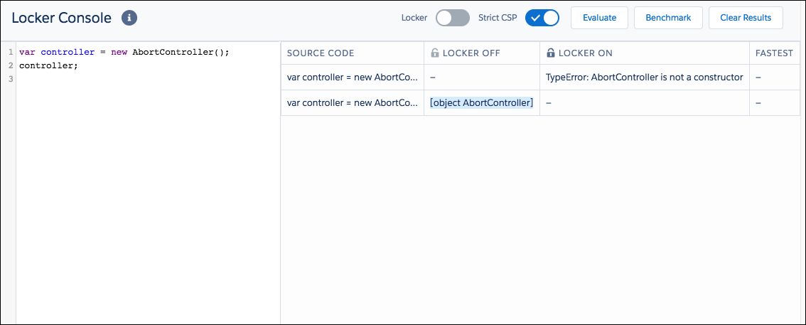 Locker Console evaluate results