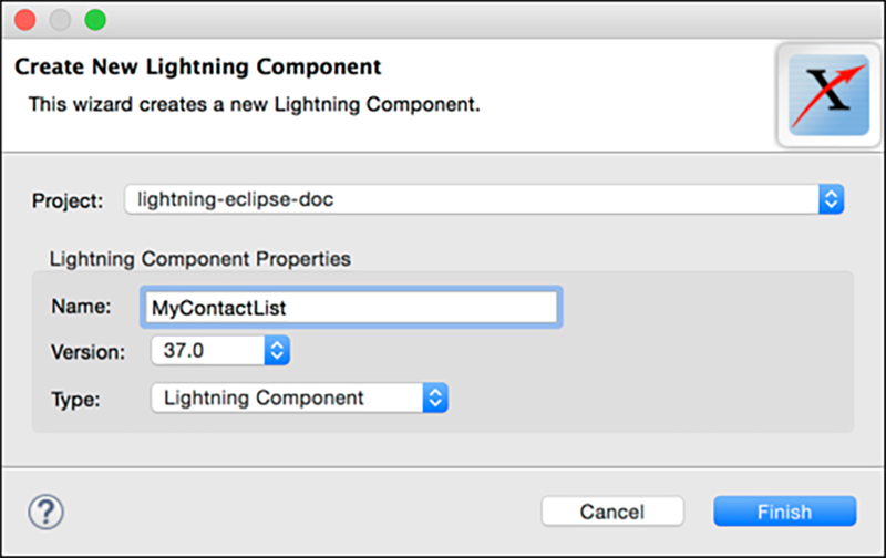 Create New Lightning Component window