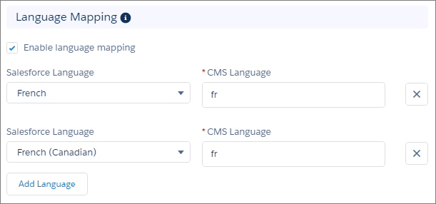 CMS Connect Language Mapping