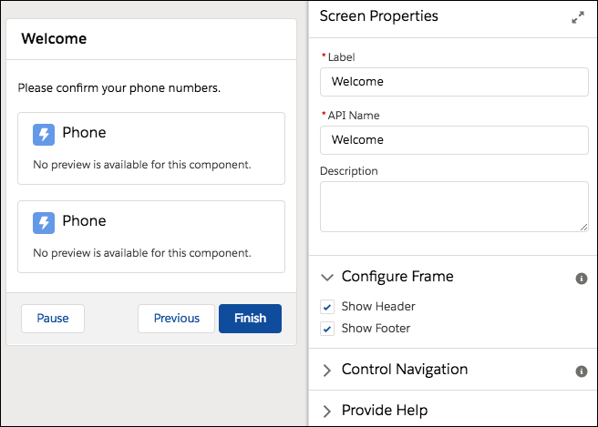 create a welcome screen