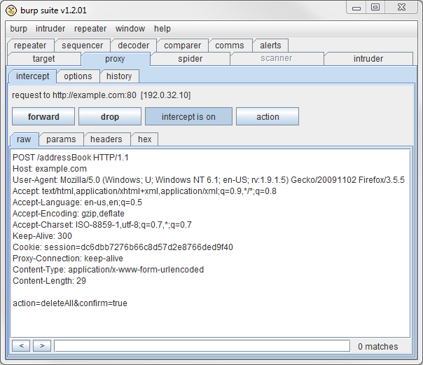 Burp suite proxy setting