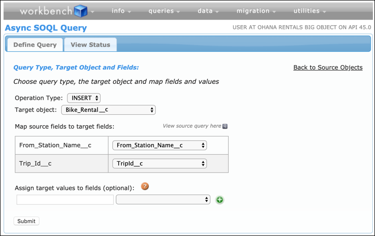 Map fields for Async SOQL query in Workbench