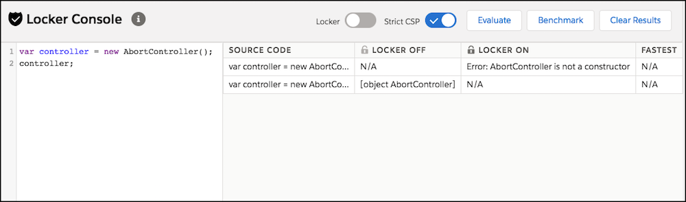 Locker Console evaluate results