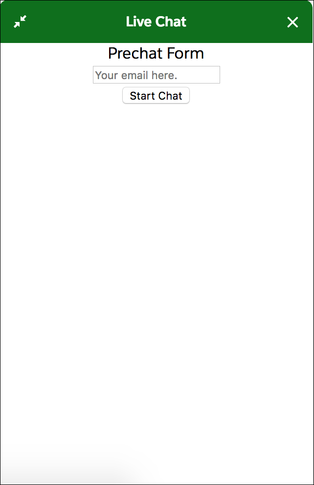 Preview of the unstyled pre-chat form using this code sample.