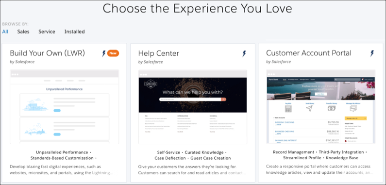 Site creation wizard