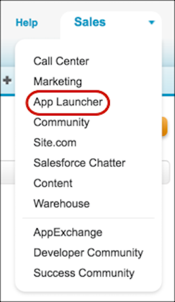 App Launcher in the app menu
