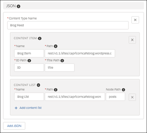 define a content list and a content item