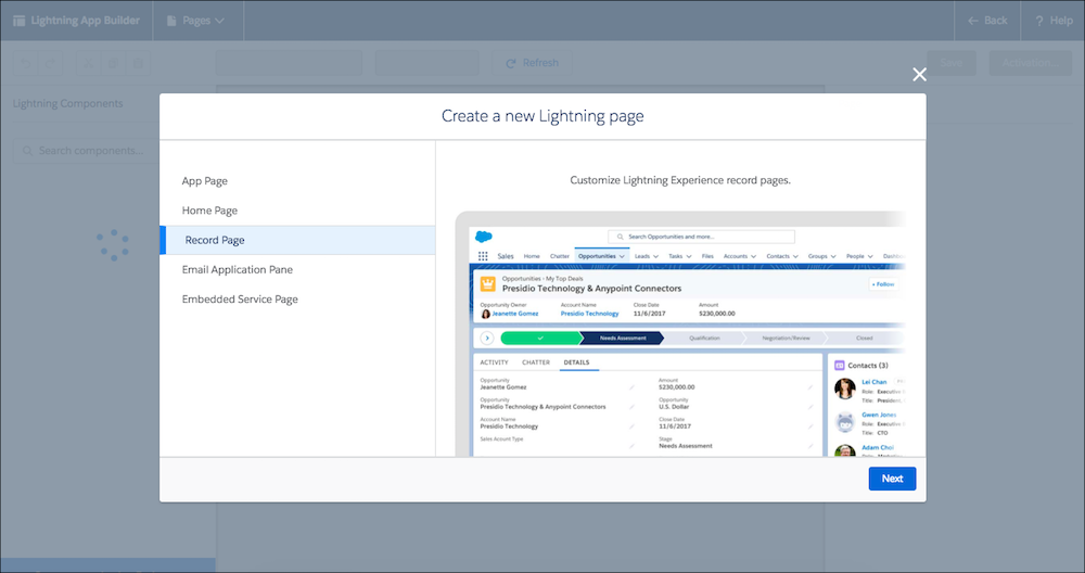 Create new Record Page. 