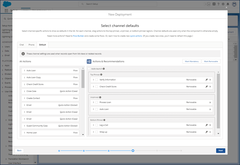Configure channel defaults.