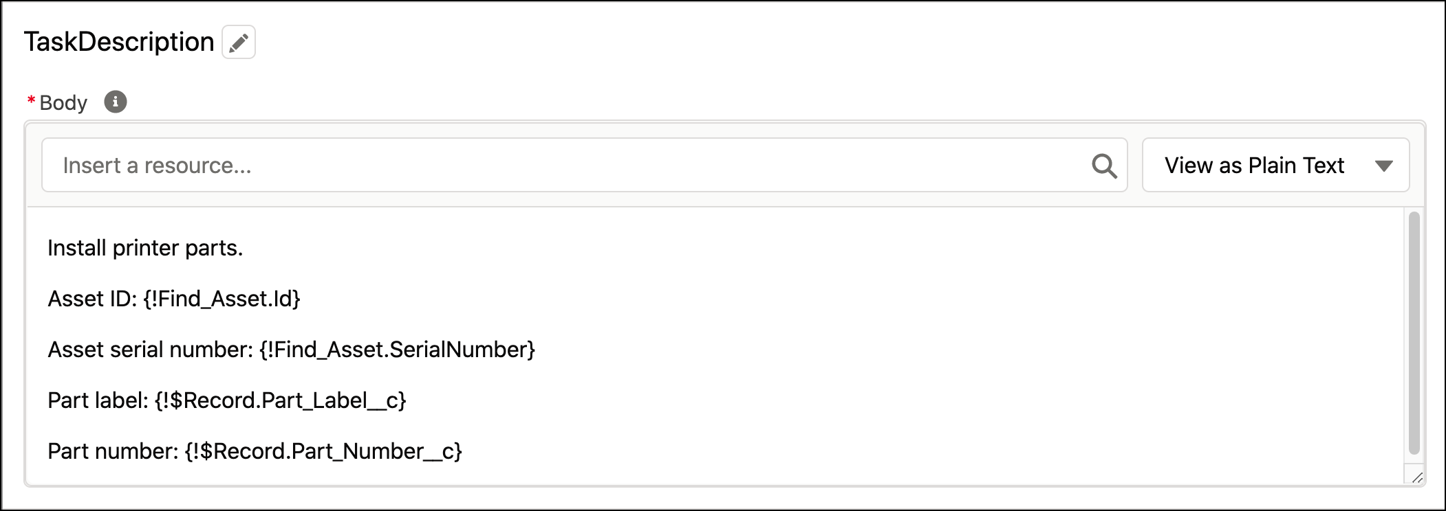 Resource for the task description