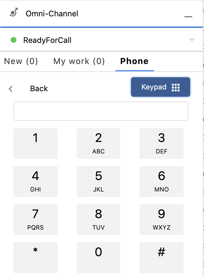 Omni-Channel utility open on the call controls tab.