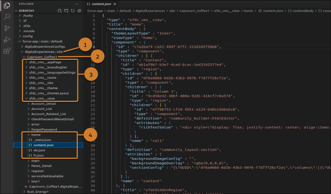 DigitalExperienceBundle folder structure.