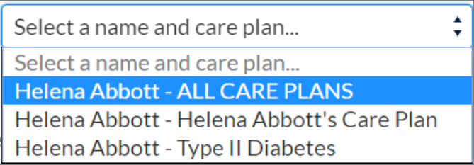 Care Plan Selector component