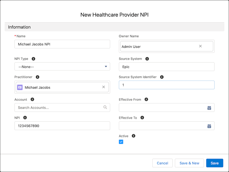 image of a healthcare provider npi record