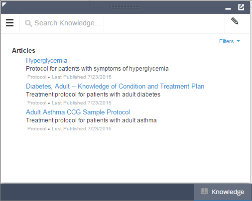 Knowledge widget